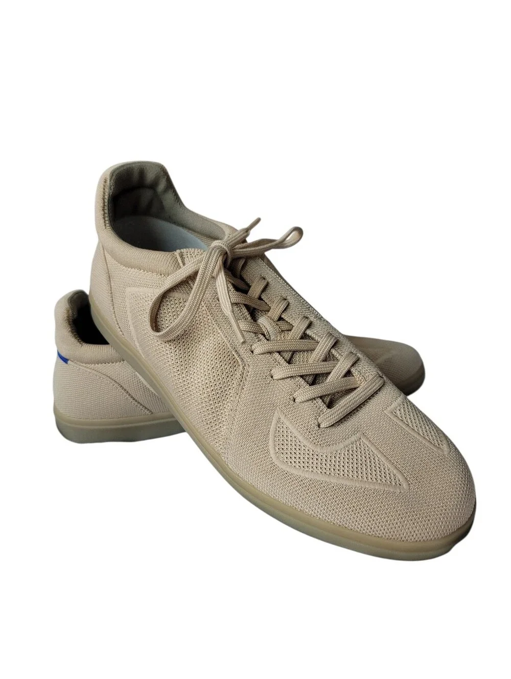 Rothy's RS01 Washable Knit Lace-Up Sneakers Wheat Tan Shoes Mens 12 Casual